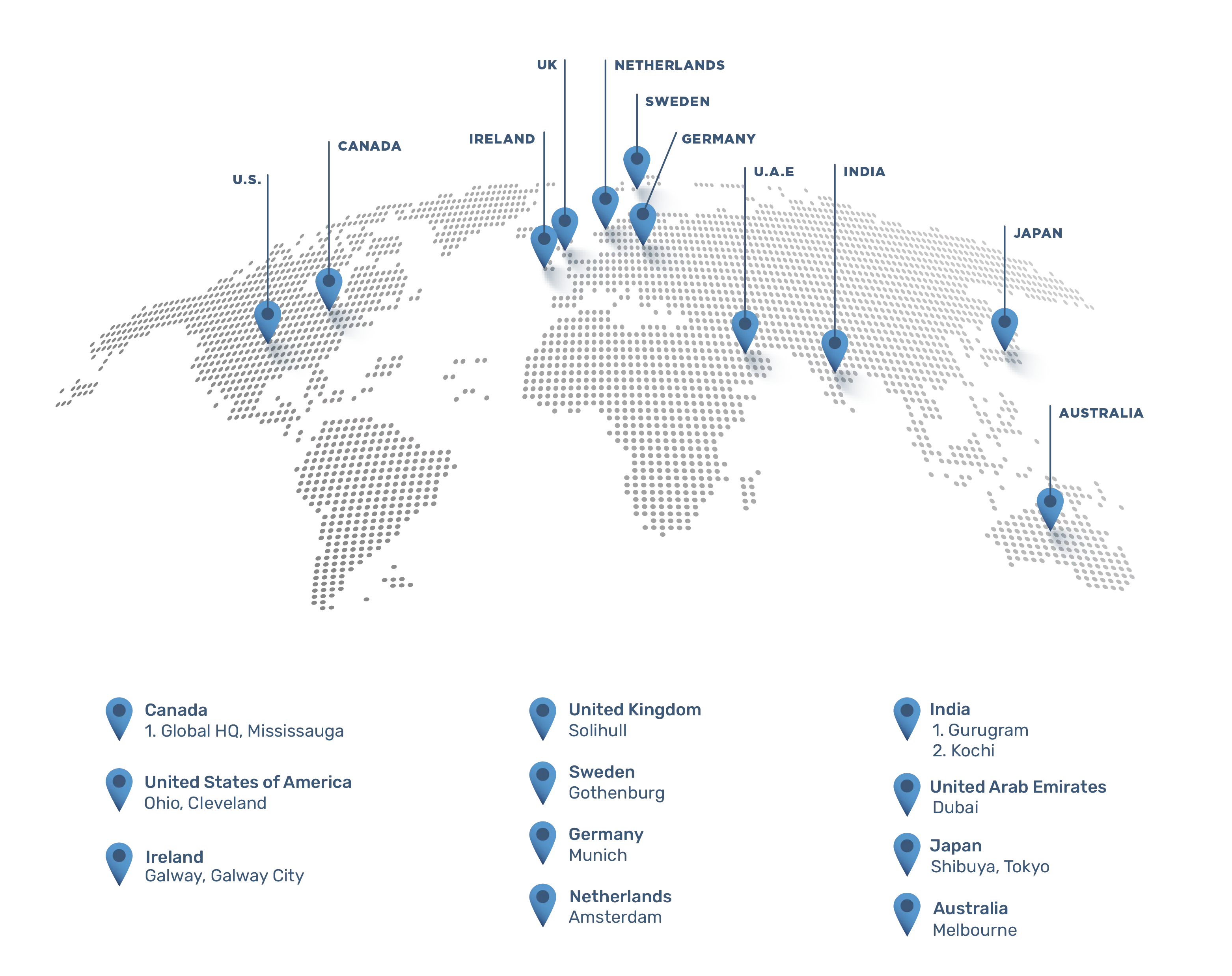 Map of SOTI Office Locations Around The World